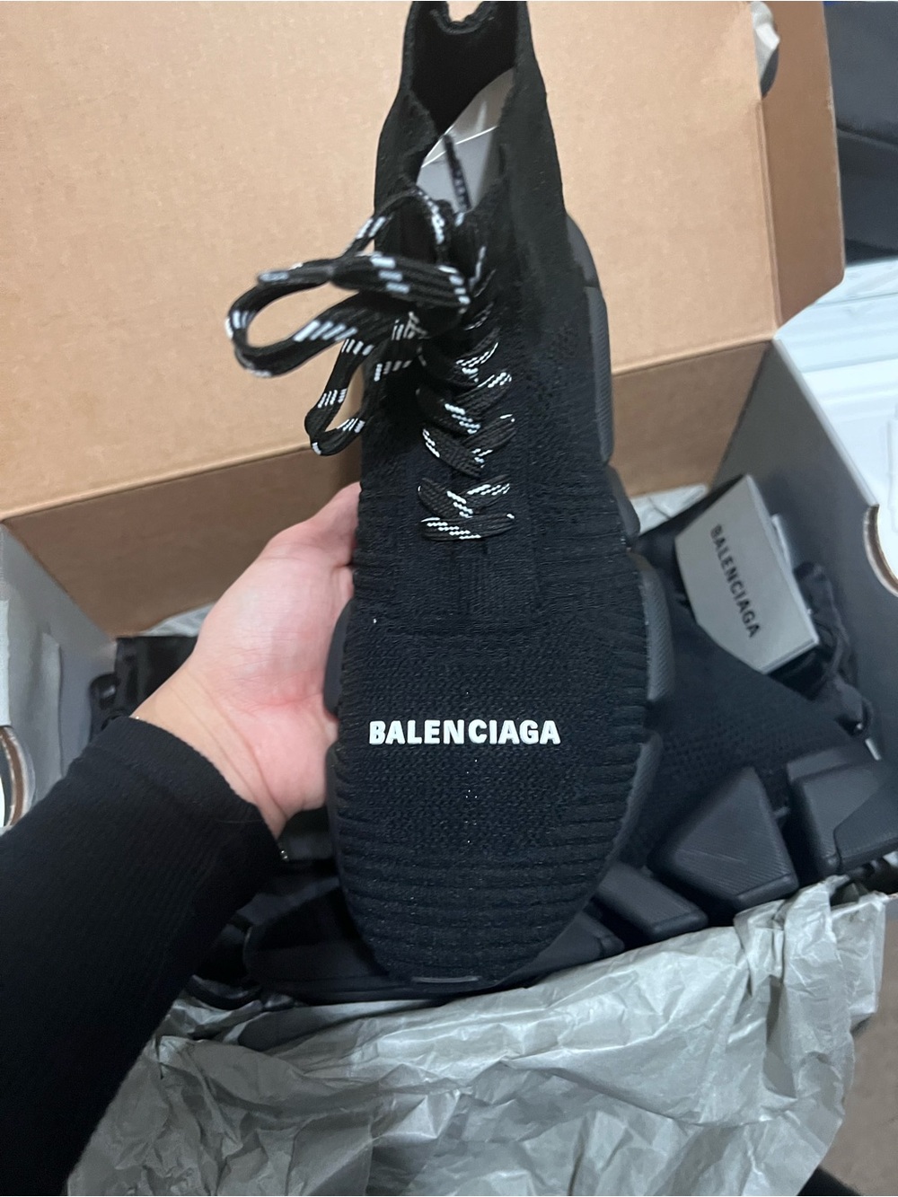Balenciaga SPEED 2.0 LACE UP RECY.K/S.MON NEW RECYCLED KNIT/SOLE MONOC. BLACK - Picture 5 of 7